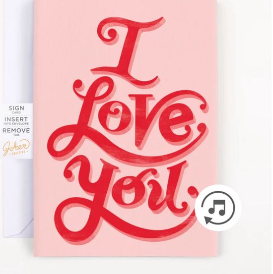 Joker Greeting Endless I Love You Kaart - Grappige Kaart - Valentijn - Non-stop muziek, Pull strip met Extra's & Glitters!