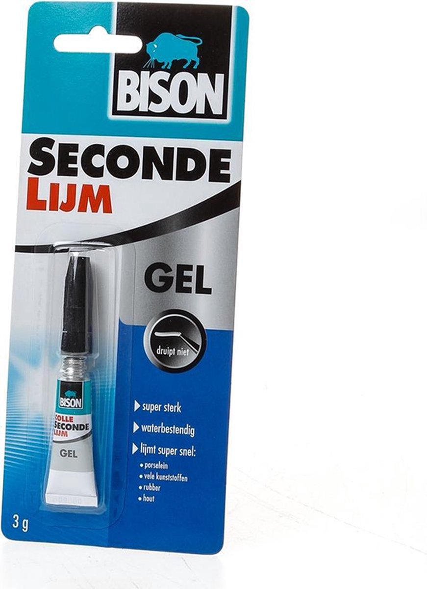 Bison Secondelijm Gel 3g, sterke secondelijm in speciale gelvorm, vaatwasser bestendig, water resistent, voor iedere reparatie in en om het huis, makkelijk in gebruik — afbeelding 5