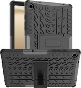 Rugged Kickstand Back Cover - Geschikt voor Samsung Galaxy Tab A9 Plus Hoesje - Zwart