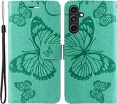 Coverup Vlinders Book Case - Geschikt voor Samsung Galaxy A15 Hoesje - Groen