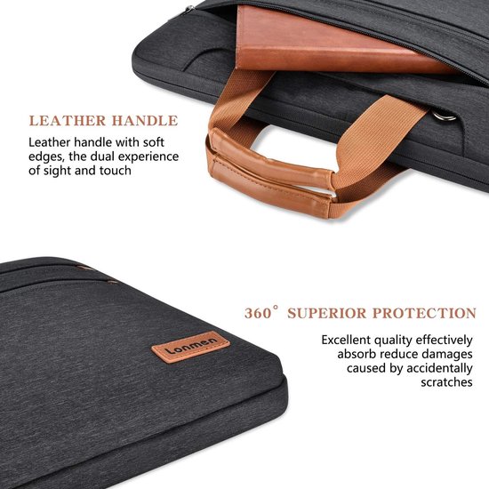 Sacoche étanche DOMISO Pour Ordinateur Portable 17" - Sac Bandoulière Avec Protection Contre Les Chocs - Noir