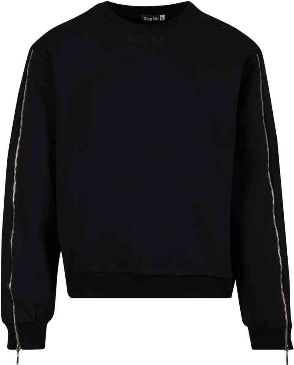 Thug Life - Anti Pullover Crewneck sweater/trui - S - Zwart