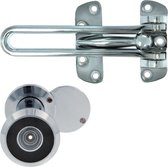 AMIG deurbeveiliging set - kierstandhouder met deurspion - verchroomd - deurdikte 60 tot 85mm