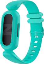 Bandz siliconen band 'Classic' geschikt voor Fitbit Ace 3 - Hoogwaardig siliconen materiaal - perfect bandje voor kids - aqua-blauw siliconen bandje