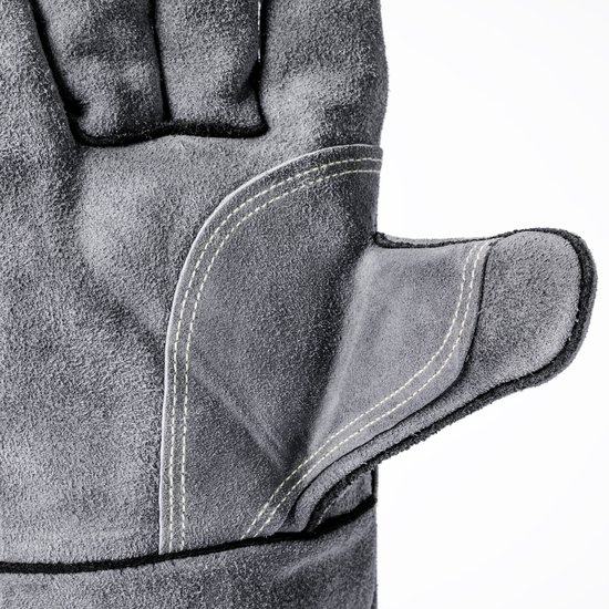 LUTCHOS Ovenwanten - BBQ Handschoenen - BBQ Accessoires - Eco Leer - Katoen - Grijs - Hittebestendig - Oven - Houtkachel - Ophanglus - 2 stuks - LUTCHOS