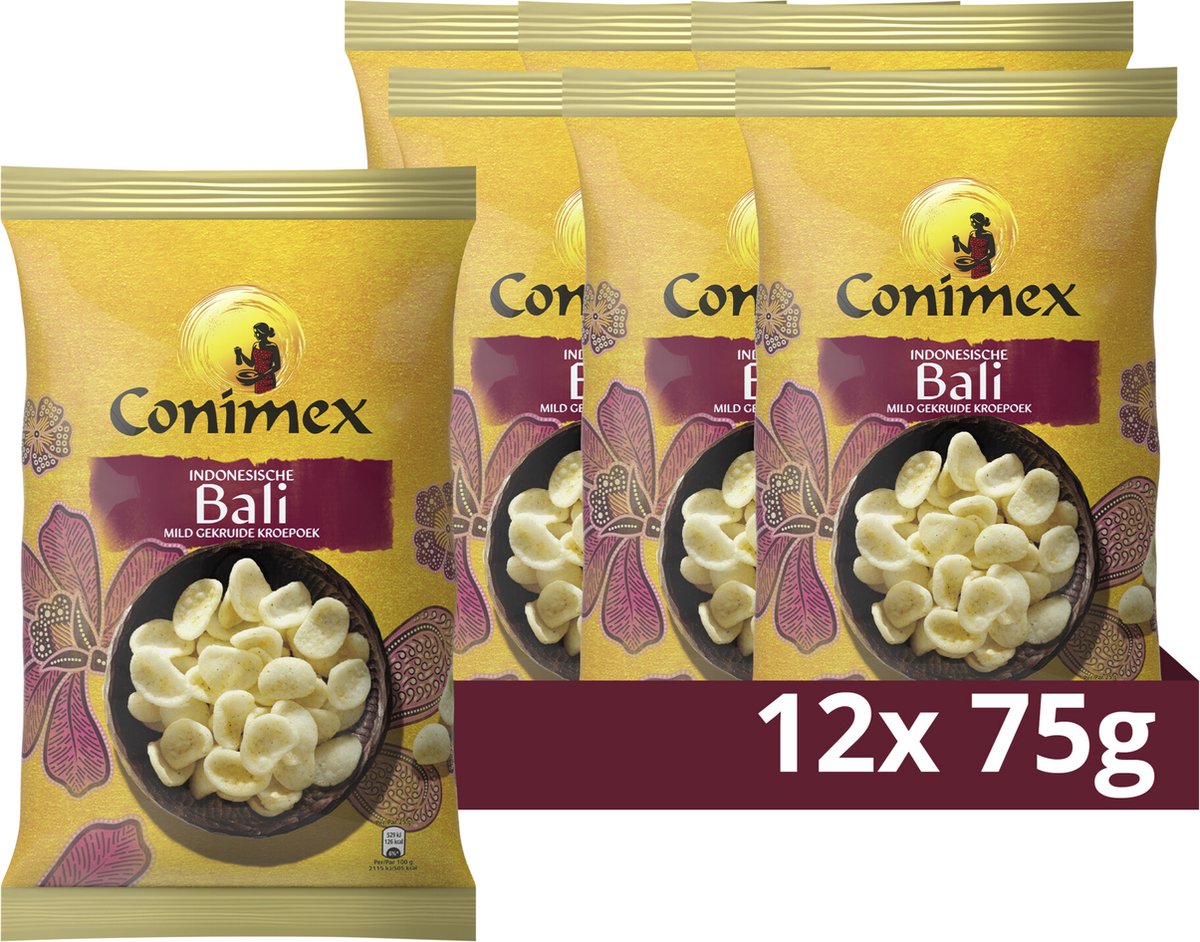 Conimex Kroepoek - Bali - 12 x 75 g - Voordeelverpakking