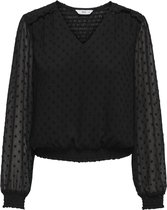 Only Blouse Onlelmira Life New Dobby L/s Top Wv 15320944 Black Dames Maat - XL