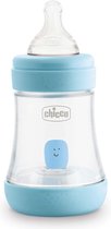 Chicco Perfect 5 anti-koliek flesjes met zuignap van siliconen voor 0+ maanden, biofunctioneel met Intuiflow-systeem, blauw, 150 ml 0+ maanden