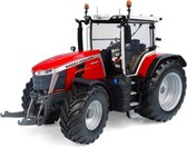 Le modèle de voiture moulé sous pression 1:32 du tracteur Masey Ferguson MF 8S.265 de 2018 en rouge. Le fabricant du modèle réduit est Universal Hobbies. Ce modèle est uniquement disponible en ligne