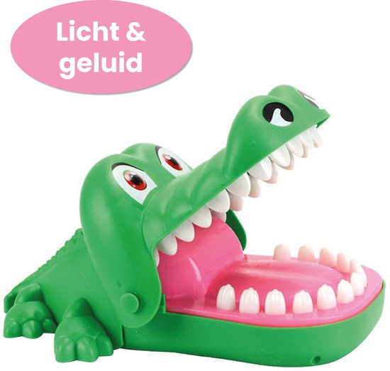 Bijtende Krokodil met Kiespijn - Met licht en geluid - Incl. batterijen - Kinder - Spel