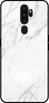 Smartphonica Telefoonhoesje voor OPPO A9 2020 met marmer opdruk - TPU backcover case marble design - Wit / Back Cover geschikt voor OPPO A9 (2020)