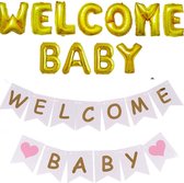 Folie ballon letters Welcome Baby goud - baby - babyshower - genderreveal - geboorte - ballon - welcome - slinger