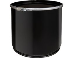 Olievat met deksel - prullenbak - 30 liter - staal - zwart