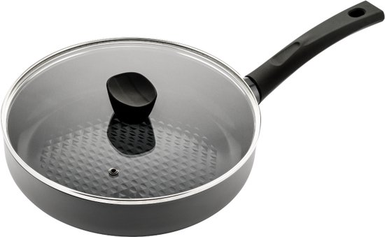 ISENVI Avon Keramische Hapjespan met Deksel - 26 cm - Ergo Greep - Geschikt voor Inductie - PFAS, PTFE en PFOA Vrij