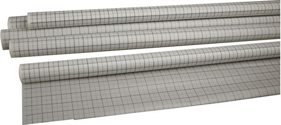 Creotime Patroonpapier Ruitjes 80 Cm Transparant 15 Meter