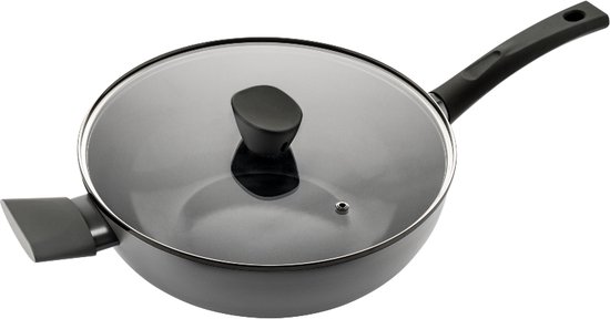 ISENVI Avon Wokpan Inductie met Deksel - 32 cm - Keramisch - Wok - PFAS, PTFE Vrij - Alle Warmtebronnen
