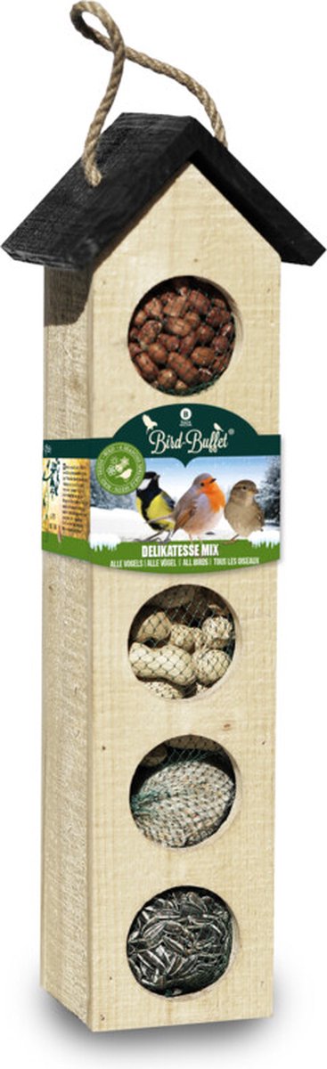 Vogel-Buffet Chalet 5  Vogelvoederhuisje voor alle seizoenen inclusief vulling met Vogelvoer - Baza