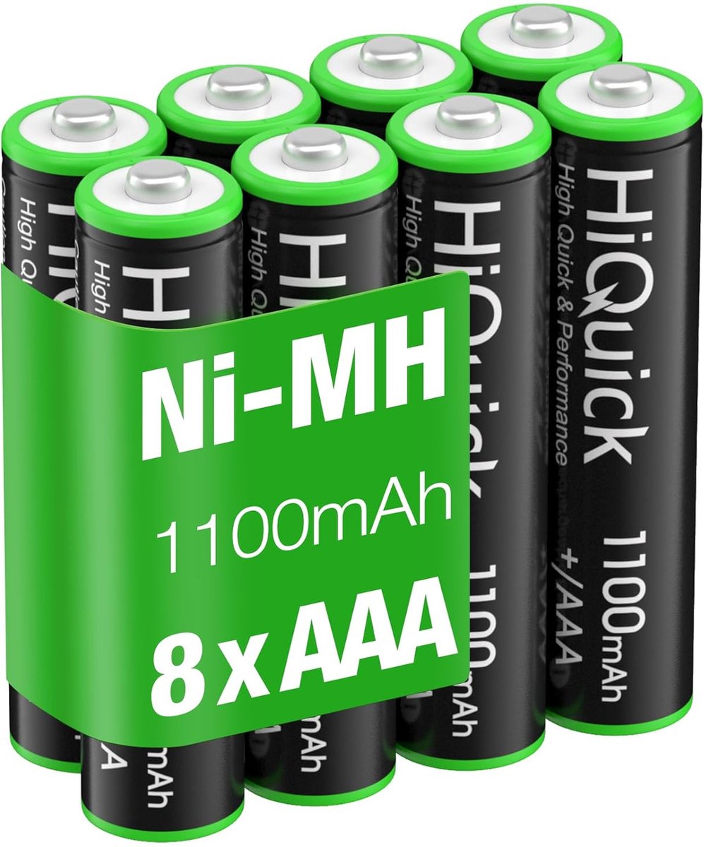 HiQuick Oplaadbare AAA Batterijen 1100 mAh 1.2V - Duurzame Ni-MH AAA Batterijen