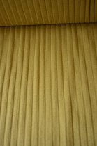 Gebreide stof uni okergeel met streepstructuur 1 meter - modestoffen voor naaien - stoffen Stoffenboetiek