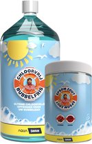 Aquaswan Bubbel Essentials - Chloorvrije waterbehandeling (1 Liter) + Epsom Spa zout Rozen & Aardbei - Bubbel voordeelpakket - Chloorvrije wateronderhoud - chloorvrije waterbehandeling - Spa geuren