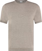 Blue Industry - Knitted T-Shirt Melange Taupe - Heren - Maat L - Modern-fit