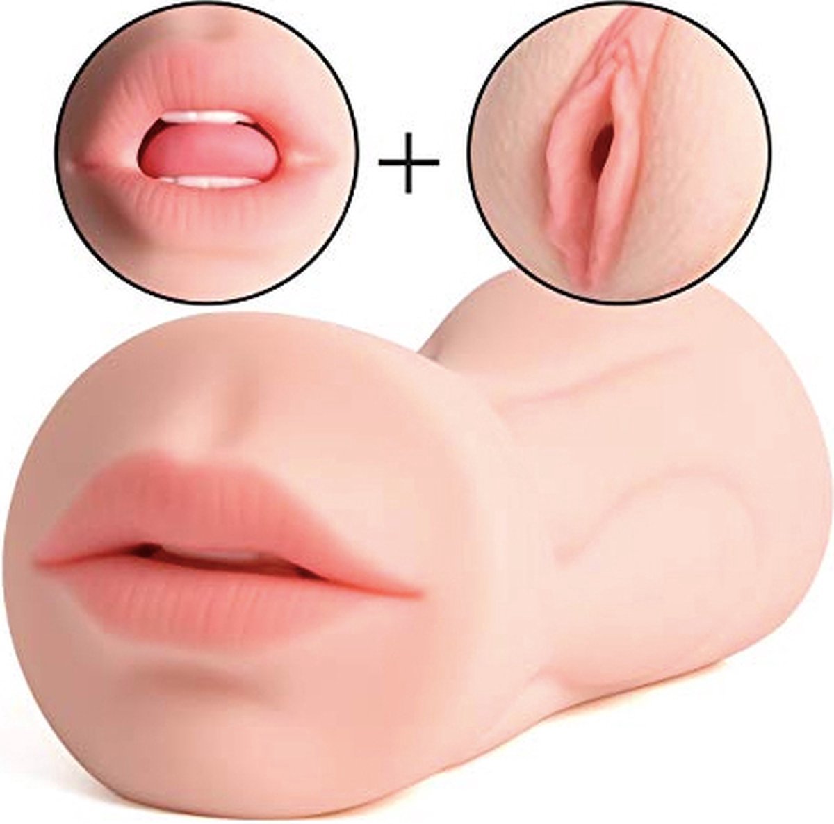 Masturbator - Uzzy M.F - Realistische Orale 3D- Pocket Pussy - 2 in 1 Mond & Vagina - Sex toys voor Mannen - 19cm -Voor Hem -Kunstmatige Vagina & Mond Siliconen - Feestdagen - Cadeau
