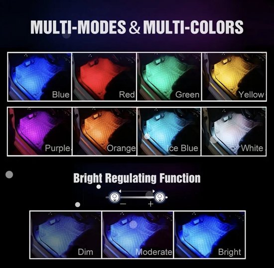 Led Verlichting - Strips - Auto - Verlichting - Kleuren