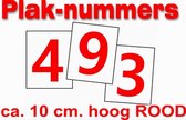 Cijfersticker nr. 5 ROOD 10x5cm plakcijfer huisnummersticker containersticker magazijn sticker buiten en binnen
