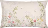 Clayre & Eef Housse de coussin 30x50 cm Beige Vert Polyester Fleurs Housse de coussin décorative