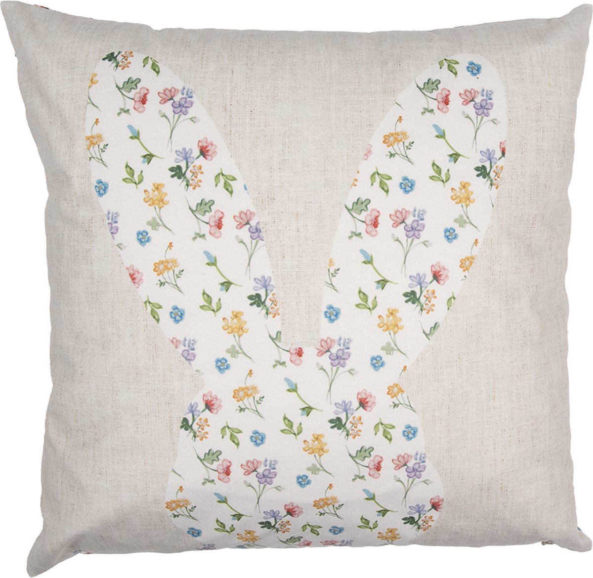 Clayre & Eef Kussenhoes 45x45 cm Beige Polyester Konijn