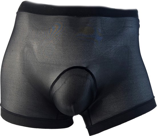 Boxer short seamles Maat S M panty stof Zwart Dun kant gaas stof Ondergoed bol