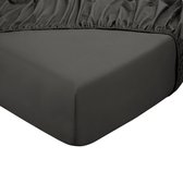 Bol.com DoubleDry Hoeslaken 100% Natuurlijk Katoen - Tweepersoons 180x200 cm - Zacht & Ademend - Rondom Elastiek - Antraciet aanbieding