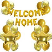 Welkom Thuis ballonset goud - welcome - home - ballon - thuis - decoratie - goud