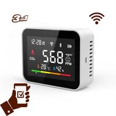 CO2 Meter - 3-in-1 Slimme CO2 Meter Met App - Hygrometer - Luchtbevochtigers - CO2 Meter Binnen - Hygrometer Binnen - Luchtkwaliteitsmeter - Luchtvochtigheidsmeter - Fijnstofmeter - CO2 Melder - Smart CO2 Meter - CO2 Meter Professioneel - Thermometer