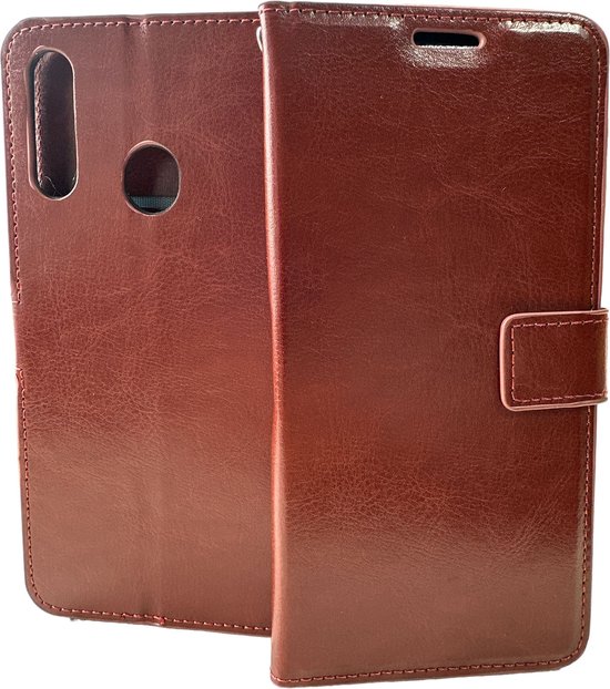 Coque Samsung Galaxy A20S Cover + 2 pièces Glas Screenprotector Marron