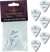6 Stuks Plectrum Set - White - 0.46 Plectrum - Nylon Guitar Picks - Lintage Guitars®