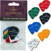 12-pack - Plectrum Nylon Vintage-mix - 0.46 t/m 1.5 mm - Lintage Guitars - Plectrum Set