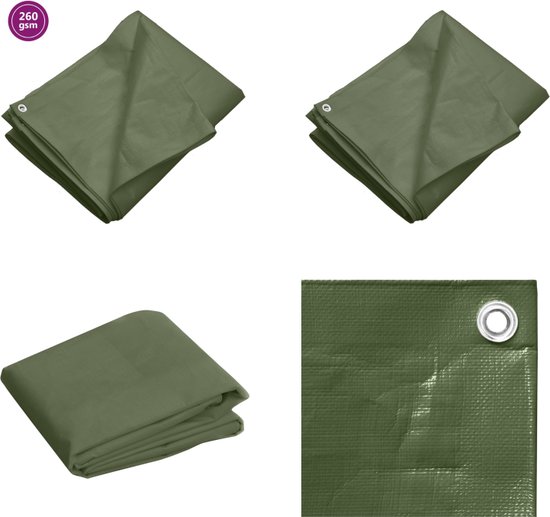 Stevig dekzeil 6x8 PE 250 Groen/Blauw | Waterdicht, direct leverbaar
