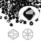 Swarovski Elements, 48 ​​​​pièces perles Xilion Bicone (5328), 4 mm, jais