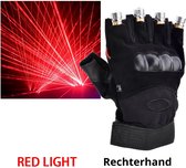 Laser handschoen - led gloves red - lichtgevende handschoen - led kleding - Oplaadbare laserlamp - kleur laserhandschoen rood - Rechts