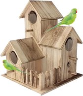 Vogelhuisje vogelnest - vogelvoederhuisje - DIY knutselen meisjes en kinderen hobby verf en bouwpakketten nestkast voor mus, koolmees of pimpelmees