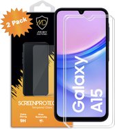 2-Pack Samsung Galaxy A15 Screenprotectors - MobyDefend Case-Friendly Gehard Glas Screensavers - Glasplaatjes Geschikt Voor Samsung Galaxy A15