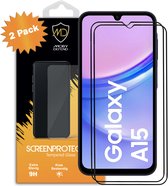 2-Pack Samsung Galaxy A15 Screenprotectors - MobyDefend Screensavers Met Zwarte Randen - Gehard Glas - Glasplaatjes Geschikt Voor Samsung Galaxy A15