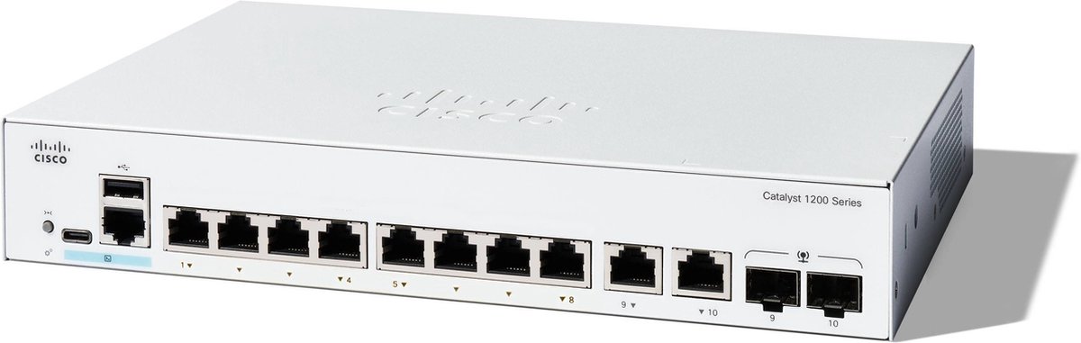 Cisco Catalyst 1200 - Netwerkswitch - Managed - Power over Ethernet (PoE) - Wit