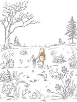 Fotobehang - Winnie Pooh Walk 200x280cm - Vliesbehang