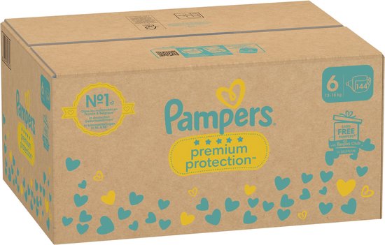 Pampers Premium Protection - Maat 6 (13kg-18kg) - 144 Luiers - Maandbox - Pampers