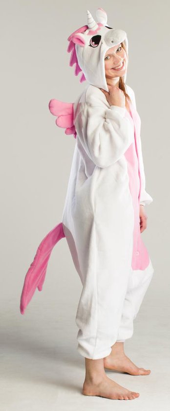 KIMU Onesie Wit Roze Pegasus Baby Pakje - Maat 62-68 - Eenhoornpak Kostuum Eenhoorn Unicorn Pak - Babypakje Boxpakje Kraamkado Pyjama Festival