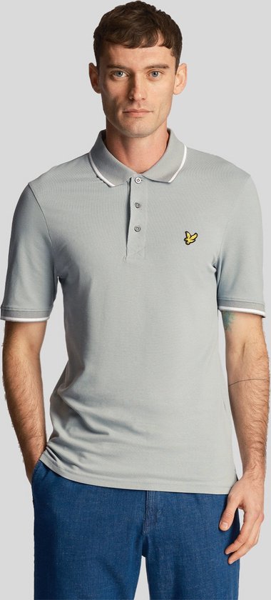 Lyle & Scott Tipped polo shirt - slate blue white