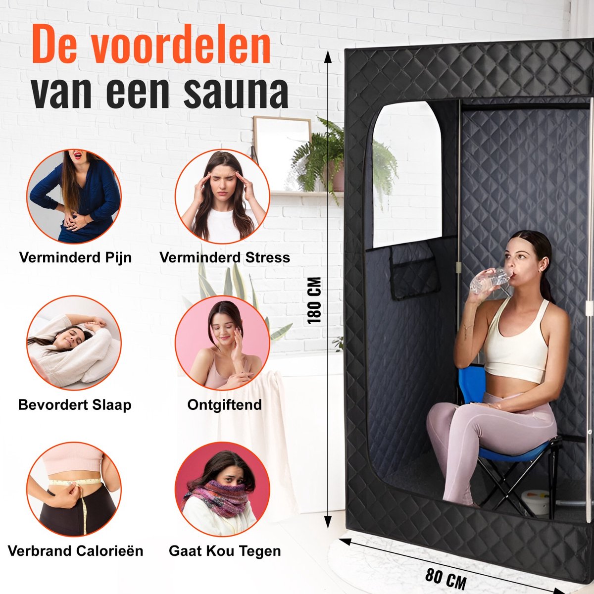 Ferodelli Draagbare Mobiele Sauna - Stoomcabine - Sauna Deken - Sauna Tent - Portable - Stoomsauna - Sauna Badjas - Inclusief Stoel & Generator thumbnail 8