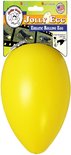 Gele Jolly Egg hondenspeeltje, 10" voor middelgrote tot grote honden, op witte achtergrond.